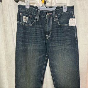 Cinch White Label Relaxed Mid Rise Straight Leg 31*34 Dark Stone Wash